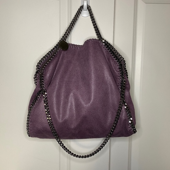 Stella McCartney Falabella Shaggy Deer Fold Over Tote in Amethyst EUC - Picture 1 of 16